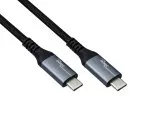 USB 3.2 HQ Kabel Typ C-C Stecker, schwarz, 1,00m, unterstützt 100W (20V/5A) Aufladung, 20 GBit/s, Polybag